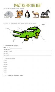 English worksheet: animals