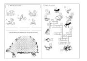 English Worksheet: Animals activities