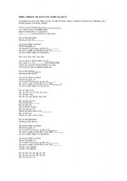 English worksheet: SONG 