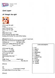 English worksheet: Cyndi Laupers Song