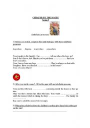 English Worksheet: Movie: Cheaper by the dozen 2 (indefinite pronouns and advice)