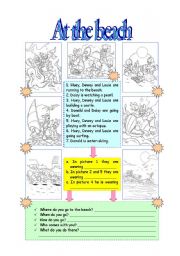 English Worksheet: AT THE BEACH