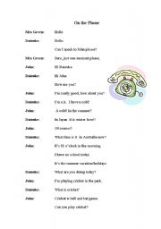 English Worksheet: On the Phone Conversation 