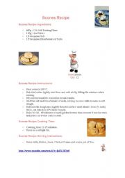 English worksheet: How to make scones