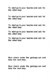 English worksheet: Following the steps