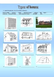 English Worksheet: Types of houses