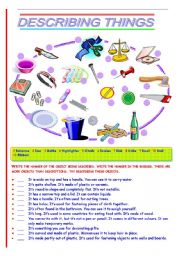 English Worksheet: Describing things