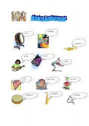 English worksheet: Musical instruments