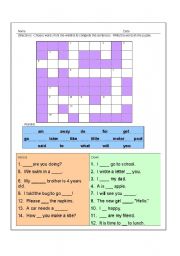 English Worksheet: Easy Crossword Puzzle