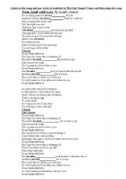 English worksheet: activity song