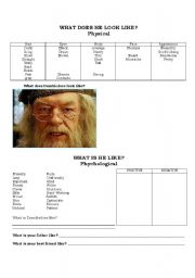 English Worksheet: What does he look like?