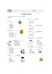 English worksheet: ENGLISH TEST