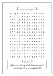 English worksheet: Easter Word Search