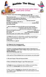 English Worksheet: Matilda- Tenses