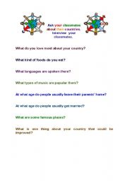 English Worksheet: Tell me about your country.