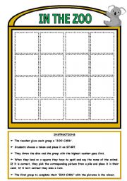 English Worksheet: IN THE ZOO - BOARD GAME (PART 2)