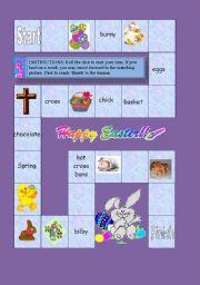 English worksheet: Easter Fun/ Vocab Board Game