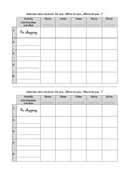 English worksheet: Asking questions about daily routine