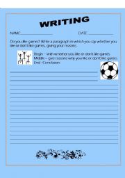 English worksheet: Writing