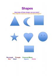 English Worksheet: Naming Shapes