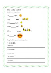 English worksheet: Is/am/are