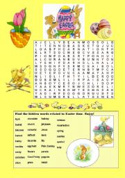 English Worksheet: Easter Wordsearch