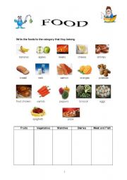 English worksheet: Food