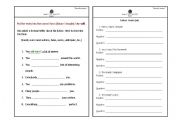 English worksheet: future tense