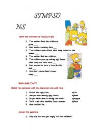 English Worksheet: SIMPSONS