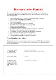 Business Letter Formats