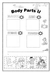 English Worksheet: BODY PARTS (2)