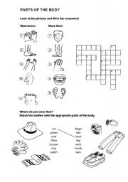 English Worksheet: PARTS OF THE BODY