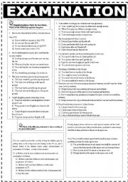 English Worksheet: EXAMINATION WITH 2 PAGES