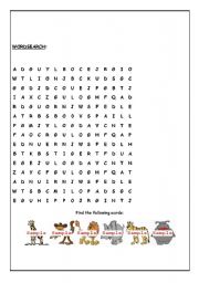 English Worksheet: wordsearch animals