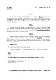 English Worksheet: Mid-term test n2 (9th form basic education)