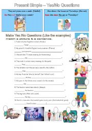 English Worksheet: Present Simple - Yes-No Questions