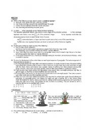 English Worksheet: WRITING TEST 