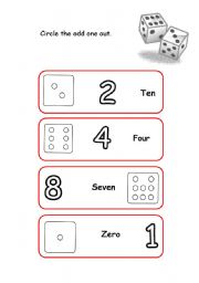 English worksheet: Numbers/dice II