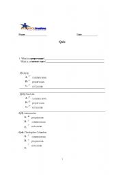 English Worksheet: common and proper nouns