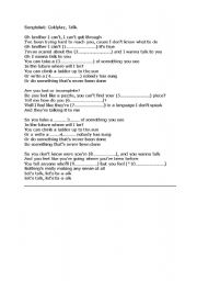 English Worksheet: Songtext