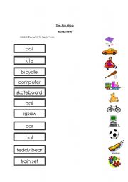 English worksheet: toy shop