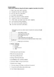 English Worksheet: FUTURE TENSE