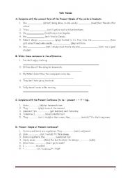 English worksheet: Verb Tenses