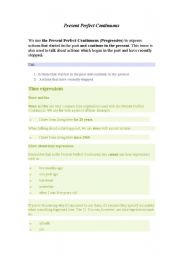 English Worksheet: present perfect continuous