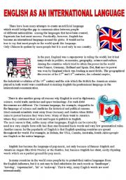 English Worksheet: English as an international language - reading