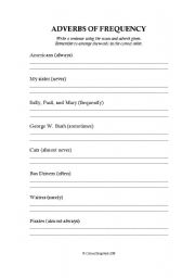 English Worksheet: Adverbs Of Frequency