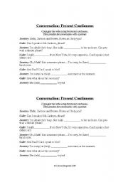 English Worksheet: Polite Phone Call - Present Continuous