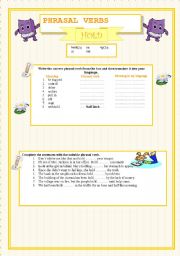 English Worksheet: Phrasal verbs- HOLD