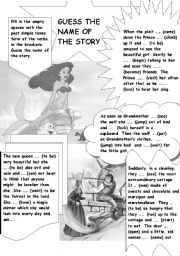 English Worksheet: Guess the name of the story black and white version