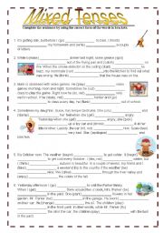 English Worksheet: Mixed Tenses